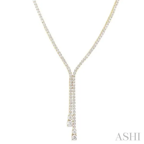 6 1/2 Ctw Y-Split Round Cut Diamond Lariat Necklace in 14K Yellow Gold Hart's Jewelers Grants Pass, OR