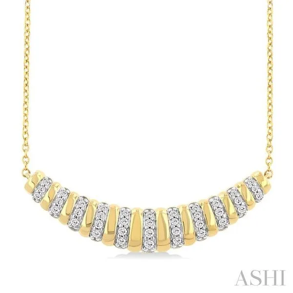 1/5 Ctw Ribbed Dome Round Cut Diamond Necklace in 10K Yellow Gold Hart's Jewelers Grants Pass, OR