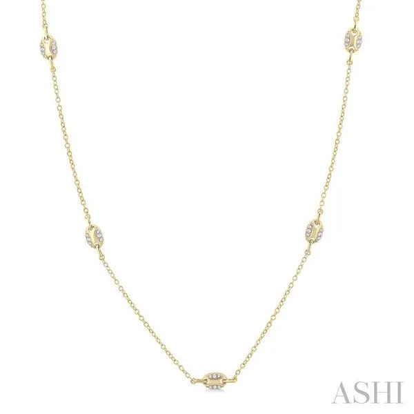 1/5 Ctw Mariner Link Round Cut Diamond Station Necklace in 14K Yellow Gold Hart's Jewelers Grants Pass, OR