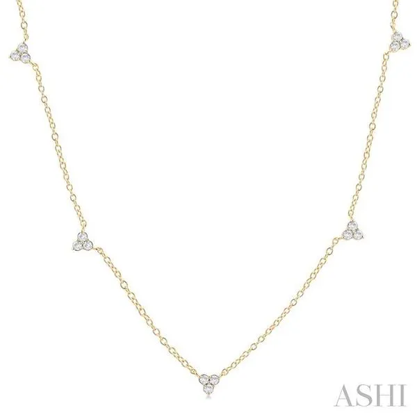 1/2 Ctw Trio Round Cut Diamond Station Necklace in 14K Yellow Gold Hart's Jewelers Grants Pass, OR