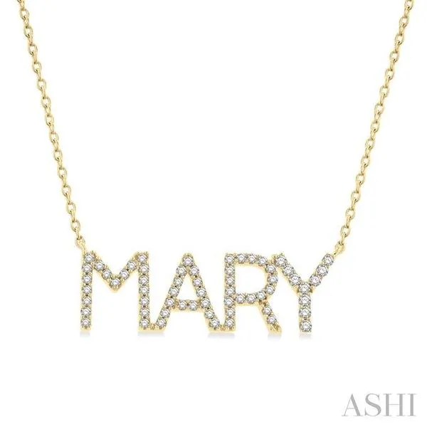 1/6 Ctw 'MARY' Block Name Round Cut Diamond Necklace in 10K Yellow Gold Hart's Jewelers Grants Pass, OR