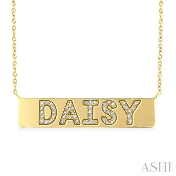 1/6 Ctw 'DAISY' Nameplate Single Cut Diamond Necklace in 10K Yellow Gold Hart's Jewelers Grants Pass, OR