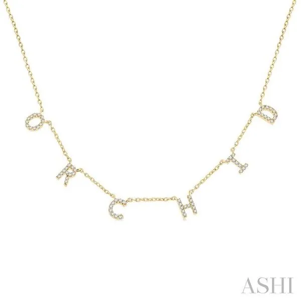 1/5 Ctw 'ORCHID' Space Name Diamond Necklace in 10K Yellow Gold Hart's Jewelers Grants Pass, OR