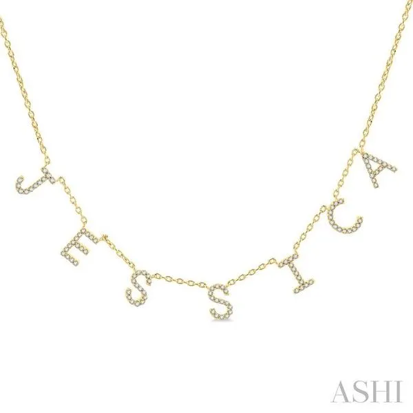1/4 Ctw 'JESSICA' Space Name Diamond Necklace in 10K Yellow Gold Hart's Jewelers Grants Pass, OR