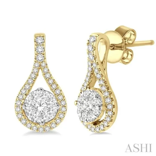 1/2 Ctw Lovebright Round Cut Diamond Earrings in 14K Yellow and White Gold Hart's Jewelers Grants Pass, OR