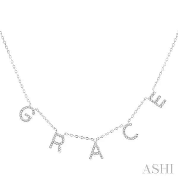 1/5 Ctw 'GRACE' Space Name Diamond Necklace in 10K White Gold Hart's Jewelers Grants Pass, OR