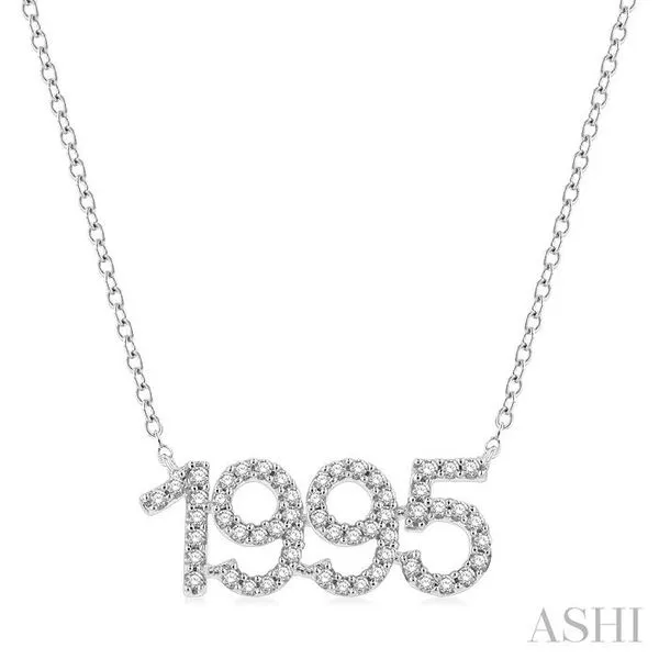 1/6 Ctw '1995' Date Single Cut Diamond Necklace in 10K White Gold Hart's Jewelers Grants Pass, OR