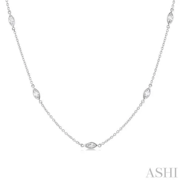1 Ctw Marquise Cut Diamond Fashion Necklace in 14K White Gold Hart's Jewelers Grants Pass, OR