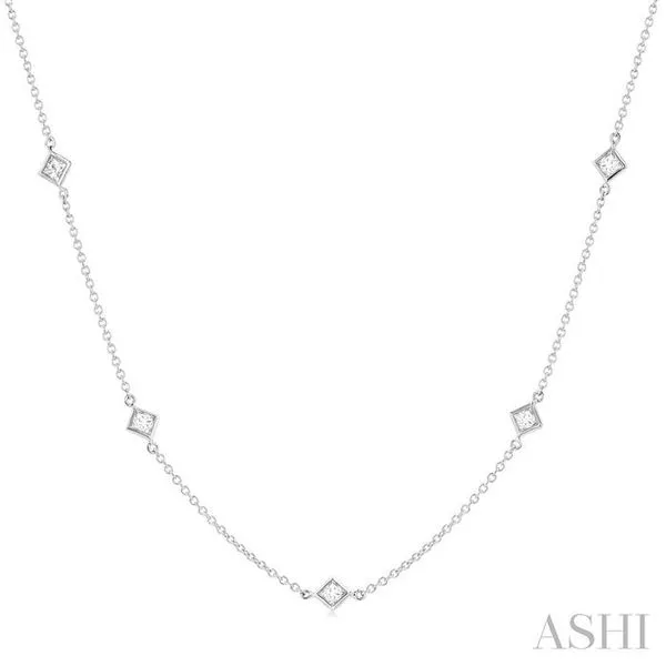 1 Ctw Princess Cut Diamond Fashion Necklace in 14K White Gold Hart's Jewelers Grants Pass, OR