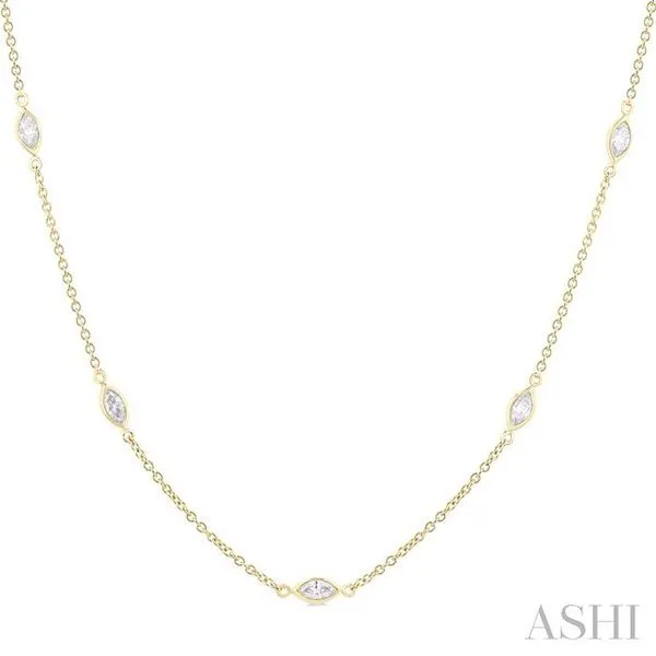 1 1/2 Ctw Marquise Cut Diamond Fashion Necklace in 14K Yellow Gold Hart's Jewelers Grants Pass, OR