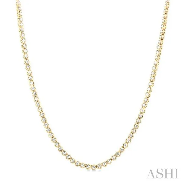 3 Ctw Illusion Round Cut Diamond Eternity Tennis Necklace in 14K Yellow Gold Hart's Jewelers Grants Pass, OR