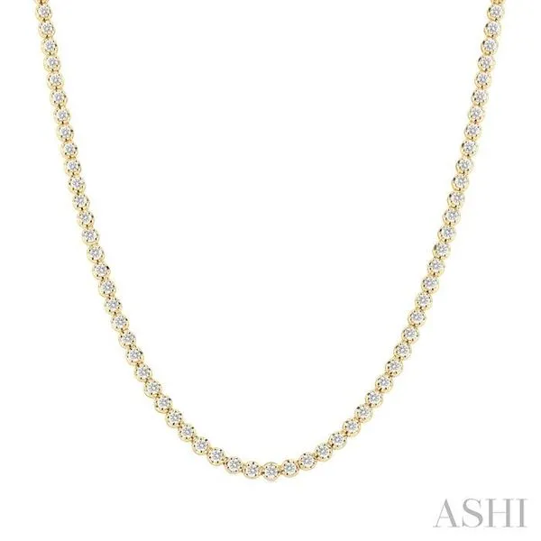 5 Ctw Illusion Round Cut Diamond Eternity Tennis Necklace in 14K Yellow Gold Hart's Jewelers Grants Pass, OR