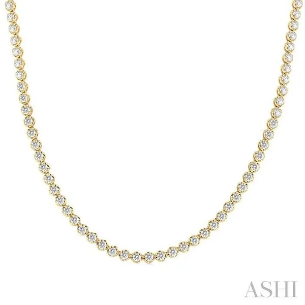 10 Ctw Illusion Round Cut Diamond Eternity Tennis Necklace in 14K Yellow Gold Hart's Jewelers Grants Pass, OR