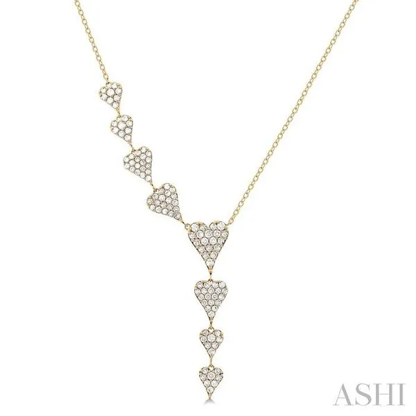 3/4 Ctw Heart Dangler Round Cut Diamond Fashion Necklace in 14K Yellow Gold Hart's Jewelers Grants Pass, OR