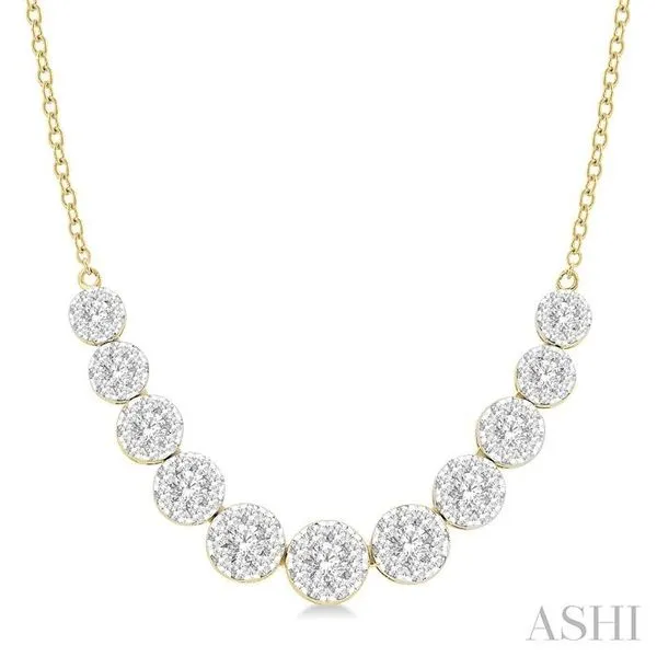 1 1/2 Ctw Round Cut Lovebright Diamond Necklace in 14K Yellow and White Gold Hart's Jewelers Grants Pass, OR