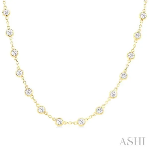 4 Ctw Bezel Set Round Cut Diamond Station Necklace in 14K Yellow Gold Hart's Jewelers Grants Pass, OR