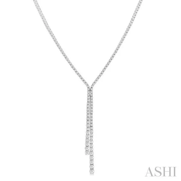 3 Ctw Open-End Y-Shape Round Cut Diamond Lariat Necklace in 14K White Gold Hart's Jewelers Grants Pass, OR