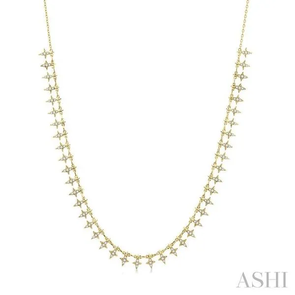 3/4 Ctw Star Spikes Round Cut Diamond Fashion Necklace in 14K Yellow Gold Hart's Jewelers Grants Pass, OR
