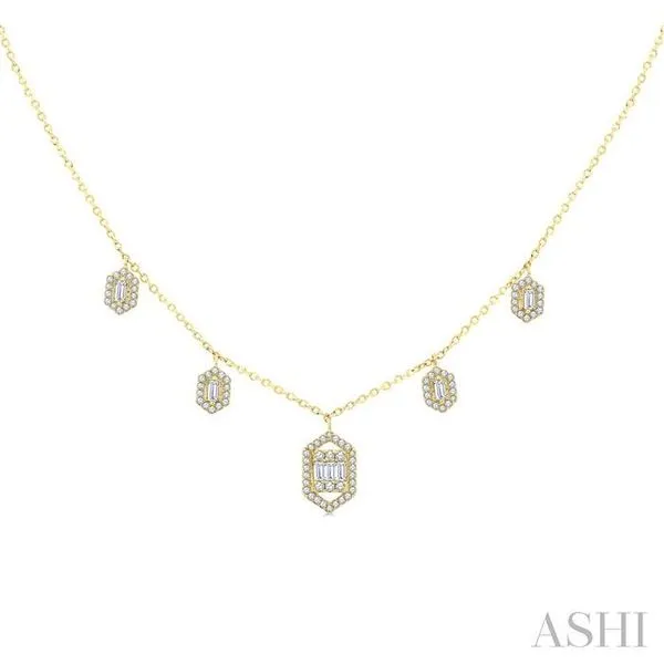1/3 Ctw Dangle Fusion Diamond Necklace in 14K Yellow Gold Hart's Jewelers Grants Pass, OR