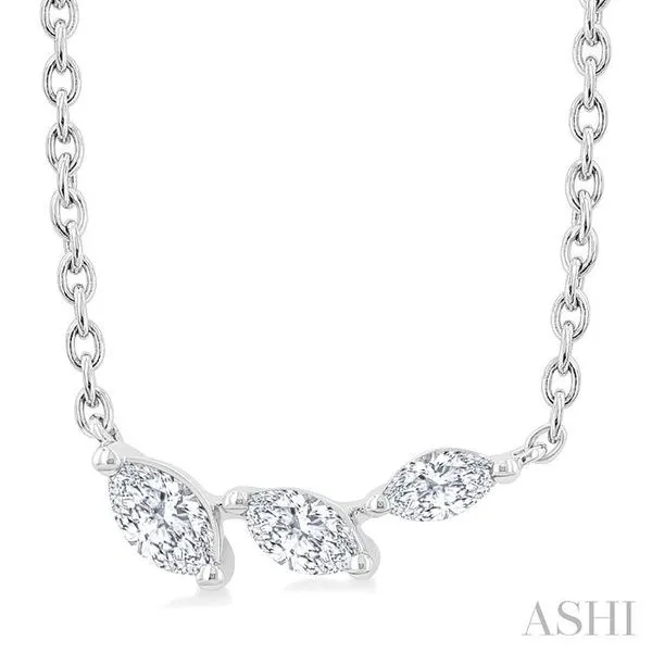 1/6 Ctw Graduated Marquise Cut Diamond Fashion Necklace in 14K White Gold Hart's Jewelers Grants Pass, OR