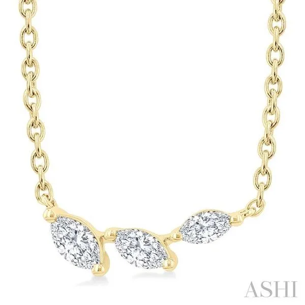 1/6 Ctw Graduated Marquise Cut Diamond Fashion Necklace in 14K Yellow Gold Hart's Jewelers Grants Pass, OR