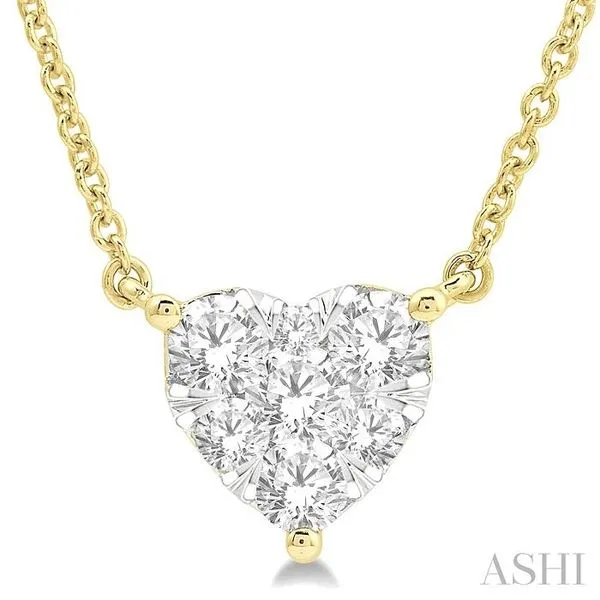 1/2 Ctw Lovebright Diamond Heart Pendant With Chain in 14K Yellow and White Gold Hart's Jewelers Grants Pass, OR
