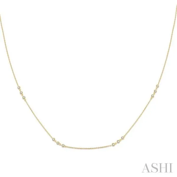 1/2 Ctw Round Cut Diamond Station Necklace in 14K Yellow Gold Hart's Jewelers Grants Pass, OR