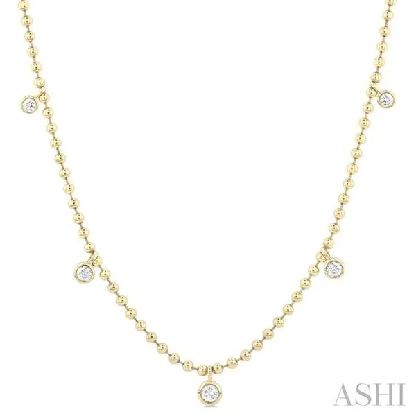 3/4 Ctw Bezel Set Round Cut Diamond Ball Bead Chain Station Necklace in 14K Yellow Gold Hart's Jewelers Grants Pass, OR