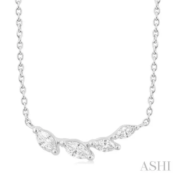 1/4 Ctw Graduated Marquise Cut Diamond Fashion Necklace in 14K White Gold Hart's Jewelers Grants Pass, OR