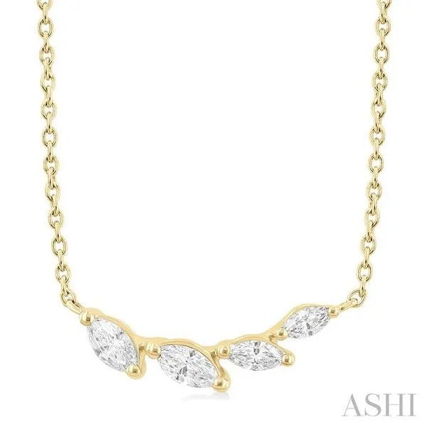 1/4 Ctw Graduated Marquise Cut Diamond Fashion Necklace in 14K Yellow Gold Hart's Jewelers Grants Pass, OR