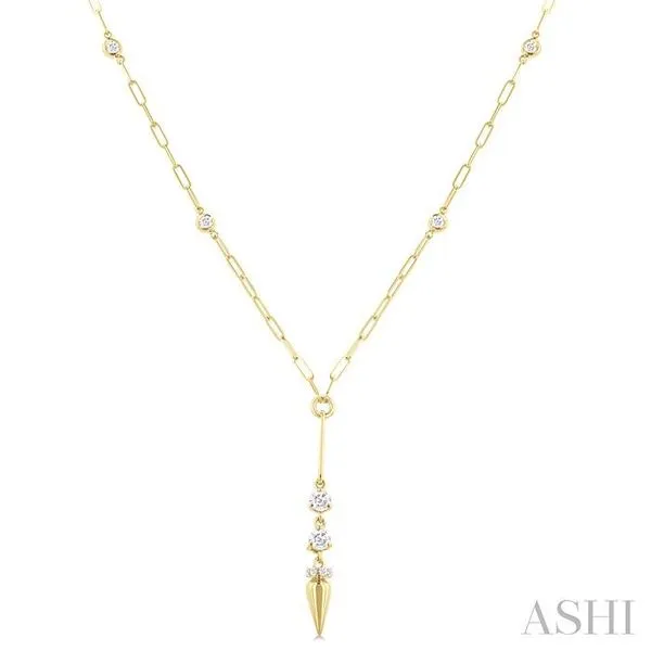 1/2 Ctw Paperclip Bezel Set Round Cut Diamond Station Necklace in 14K Yellow Gold Hart's Jewelers Grants Pass, OR