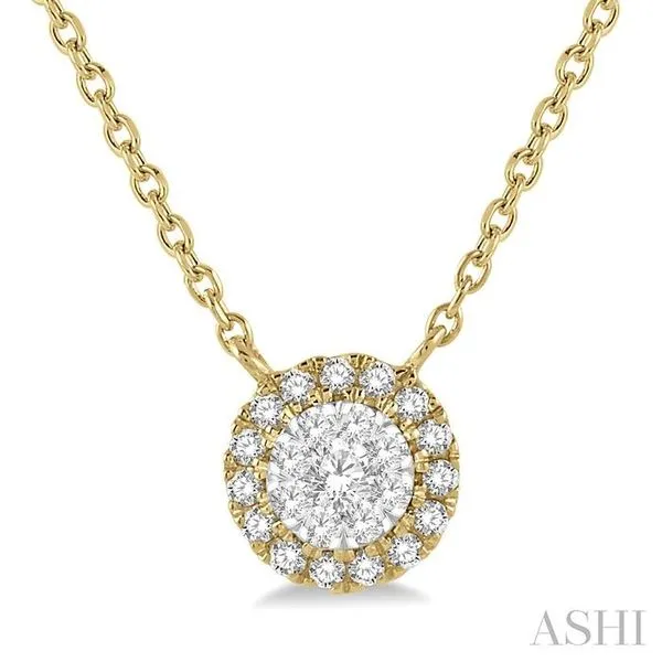 1/6 Ctw Circular Round Cut Diamond Lovebright Pendant With Chain in 14K Yellow and White Gold Hart's Jewelers Grants Pass, OR