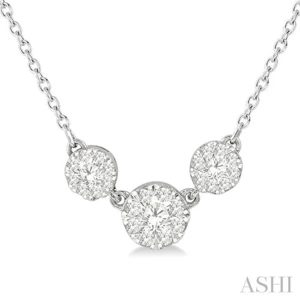 1/3 Ctw 3-Stone Lovebright Round Cut Diamond Necklace in 14K White Gold Hart's Jewelers Grants Pass, OR