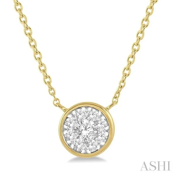 1/3 Ctw Round Shape Lovebright Diamond Pendant With Chain in 14K Yellow and White Gold Hart's Jewelers Grants Pass, OR
