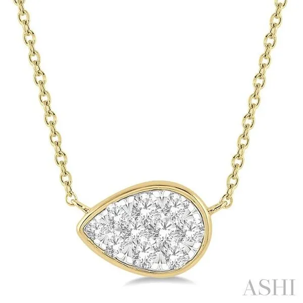 1/3 Ctw Pear Shape Lovebright Diamond Pendant With Chain in 14K Yellow and White Gold Hart's Jewelers Grants Pass, OR