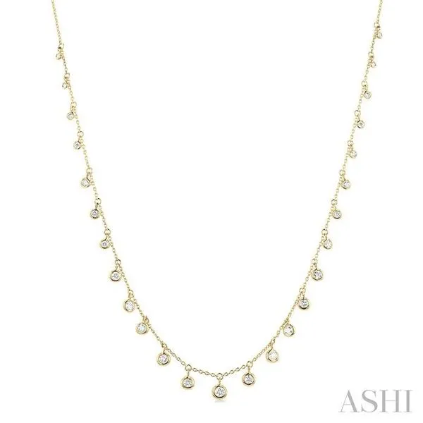 5/8 Ctw Bezel Set Round Cut Diamond Station Necklace in 14K Yellow Gold Hart's Jewelers Grants Pass, OR