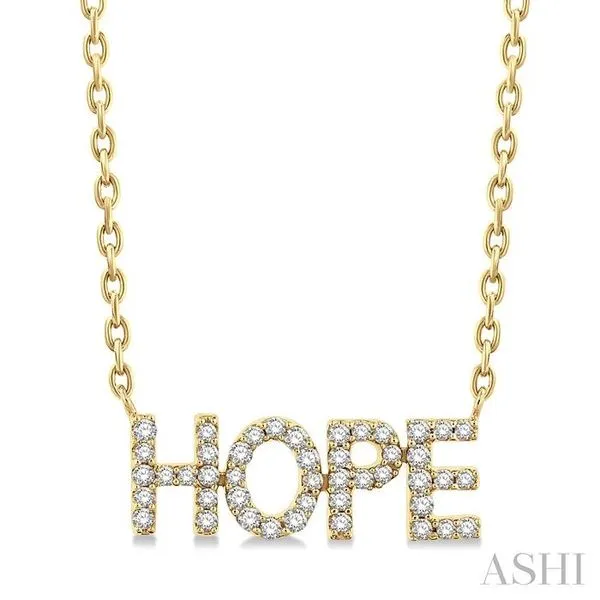 1/6 Ctw 'HOPE' Block Round Cut Diamond Necklace in 10K Yellow Gold Hart's Jewelers Grants Pass, OR
