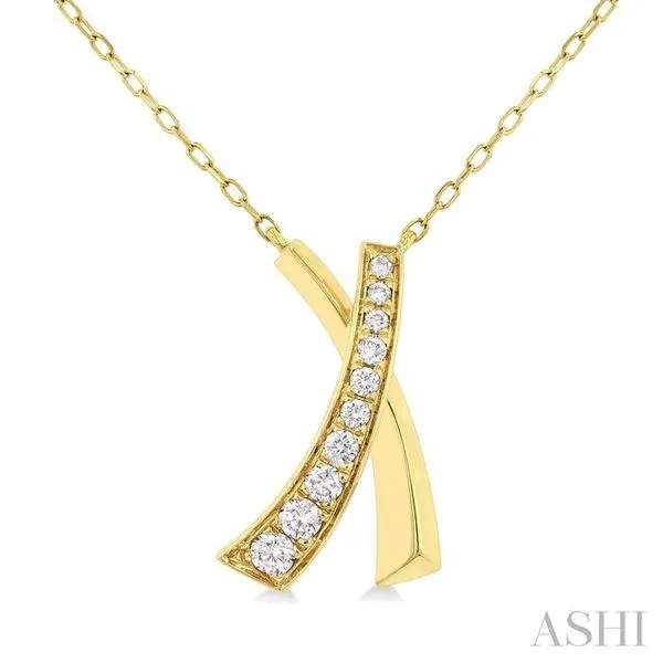 1/4 Ctw 'X' Shape Round Cut Diamond Necklace in 14K Yellow Gold Hart's Jewelers Grants Pass, OR