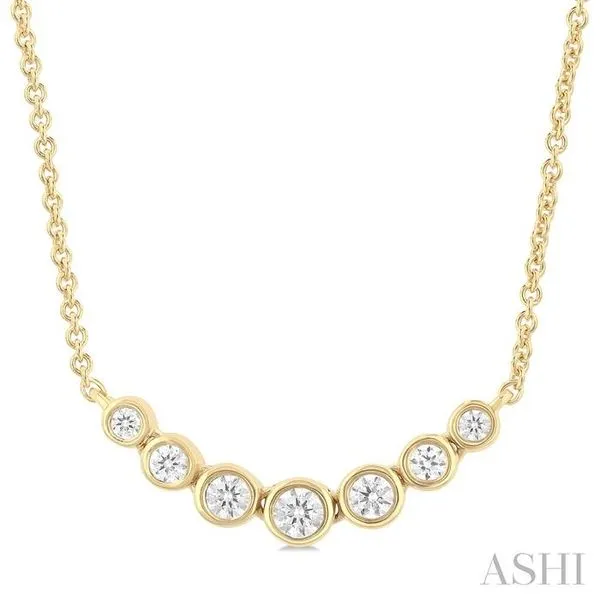 1/4 Ctw Graduated Bezel Set Round Cut Diamond Smile Necklace in 14K Yellow Gold Hart's Jewelers Grants Pass, OR
