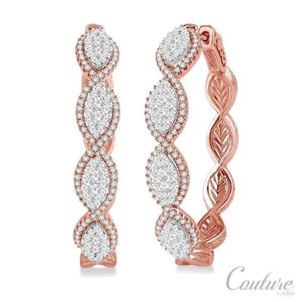 1.55CTRDDM MQ 'LOVEB' HOOP ER PW 18K-V Hart's Jewelers Grants Pass, OR