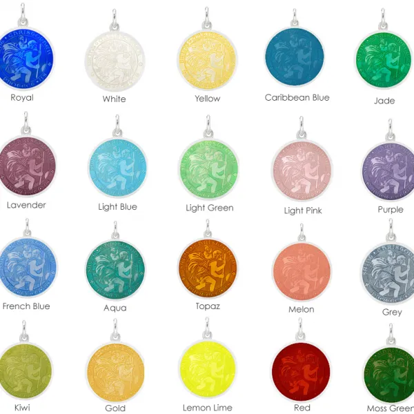 St. Christopher Enamel Pendant Image 4 Hingham Jewelers Hingham, MA