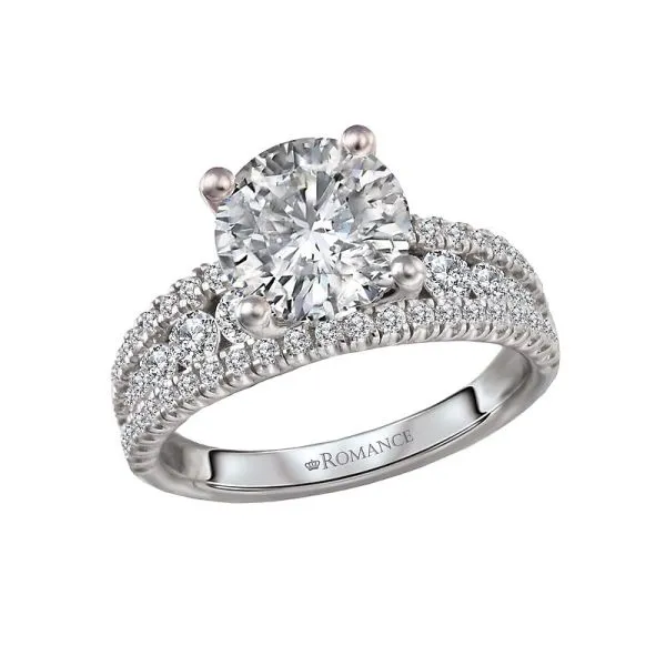Romance Split Row 3/4ctw Semi-Mount Engagement Ring Size 6