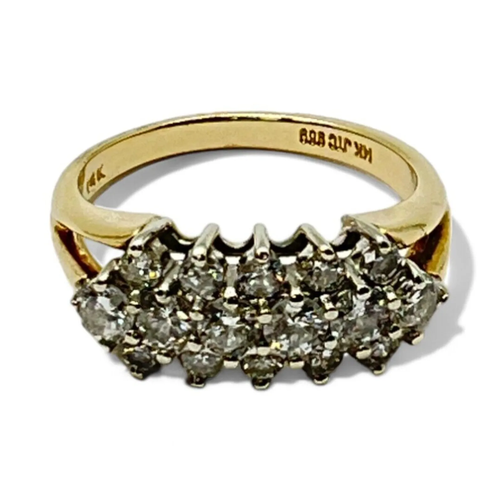 14k Yellow and White Gold Brilliant Cut 1.0ctw Diamond Ring Size 7