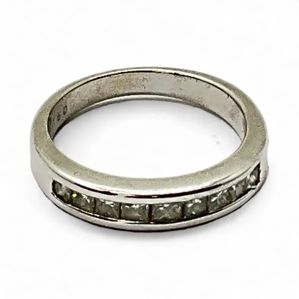 14k White Gold Princess Cut 0.50ctw Diamond Wedding Band Size 5