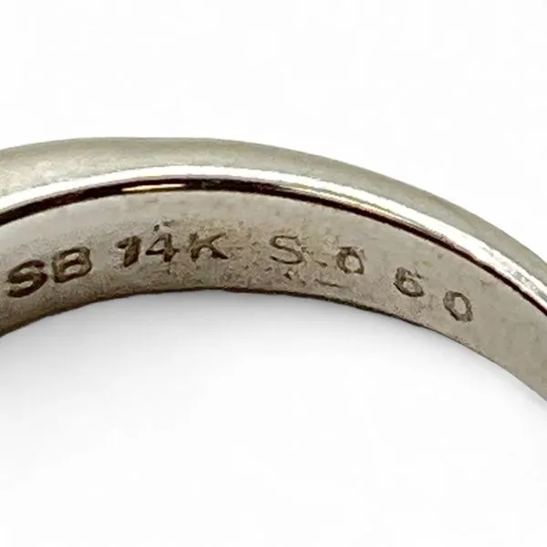 14k White Gold Princess Cut 0.50ctw Diamond Wedding Band Size 5