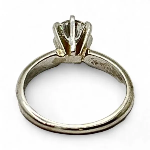 14K White Gold Round 0.50ct Diamond Solitaire Ring Size 3.5