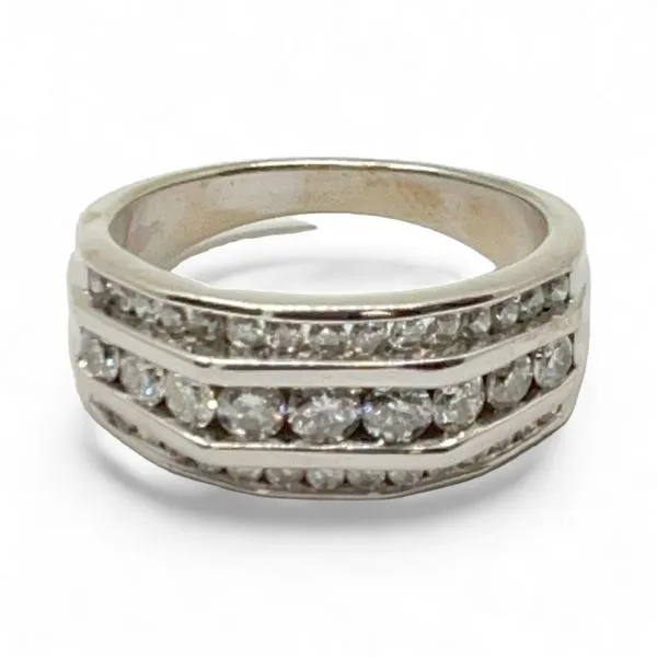 10k White Gold 1.50ctw Round Diamond I2 I Wedding Band Size 10