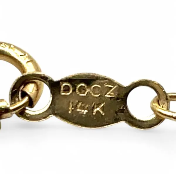 14k Yellow Gold 6mm White/Colorless Cubic Zirconia Necklace 16in