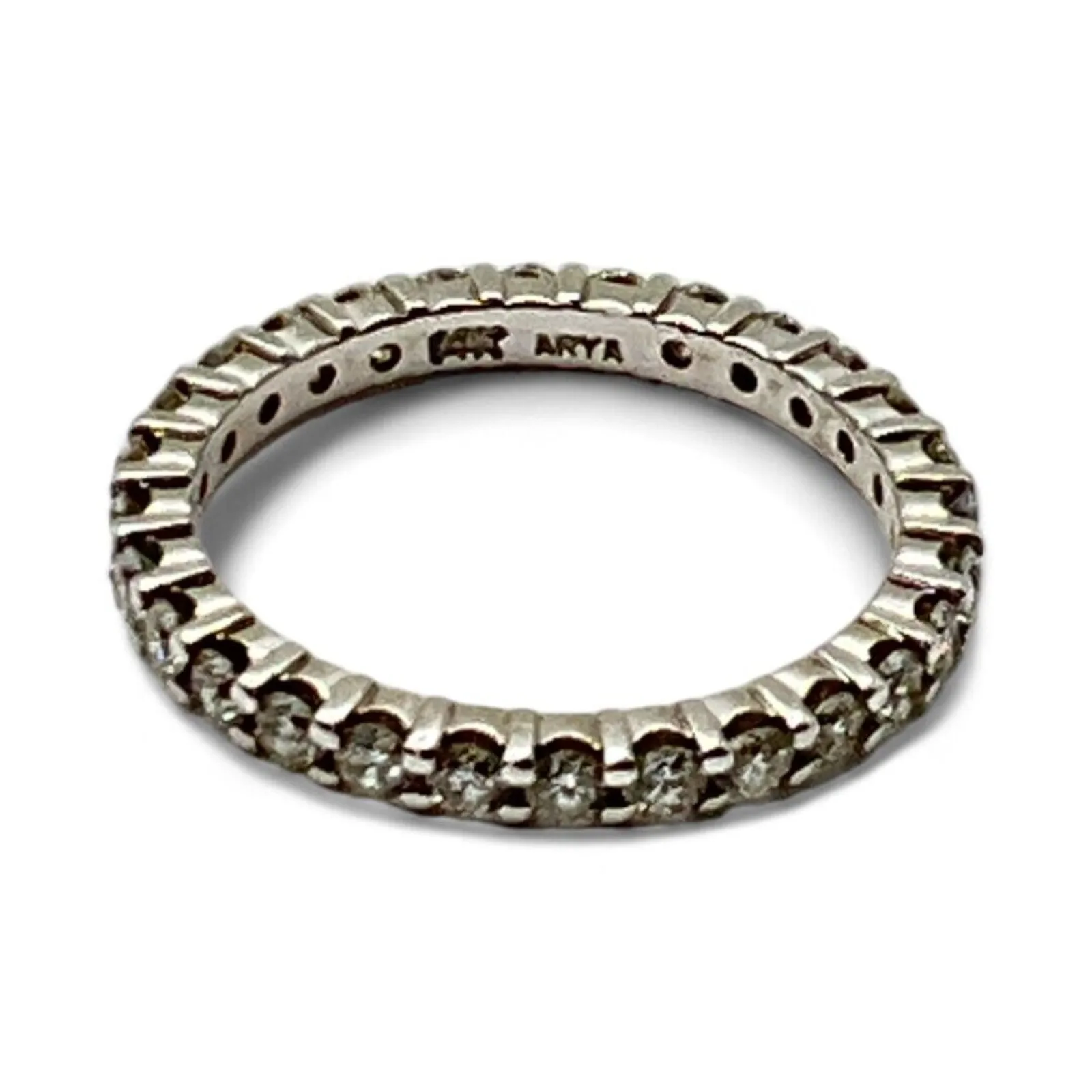 14K White Gold Brilliant Cut 1.0ctw Diamond Eternity Ring Size 5.5