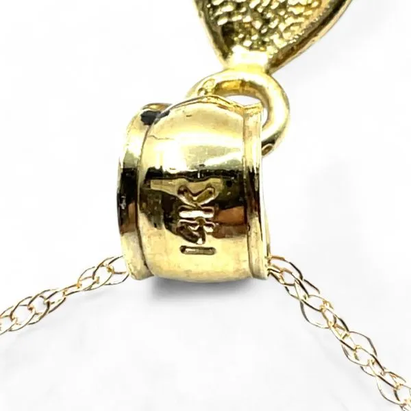 14k Yellow Gold 2.7mm Round Cubic Zirconia Flower Pendant with Chain